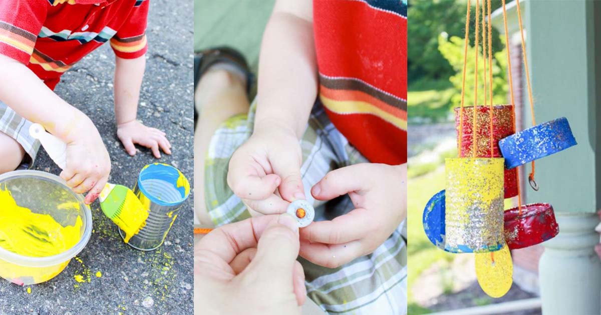 Pretty Homemade Wind Chimes Tutorial for Kids