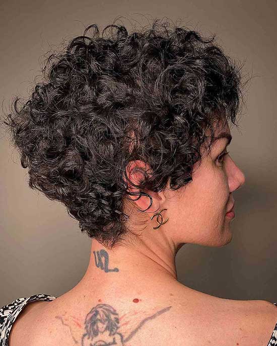 Curly pixie haircut