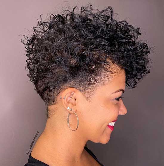 Curly pixie haircut