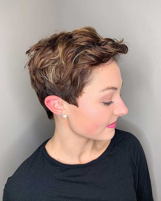 Curly pixie haircut