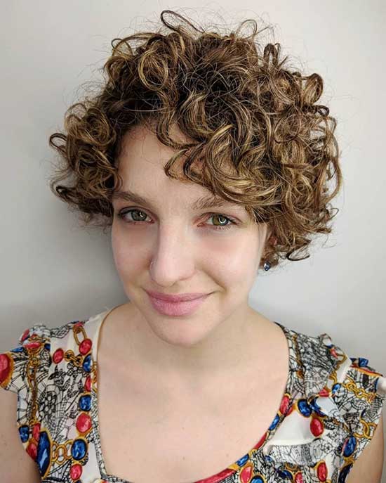 Curly pixie haircut