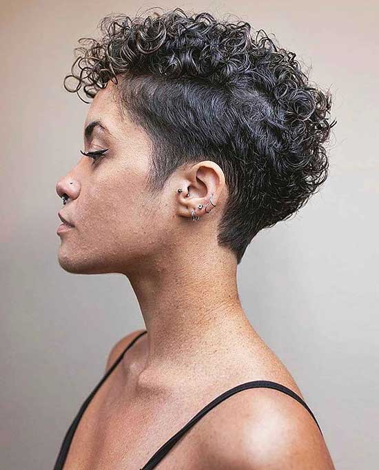 Curly pixie haircut