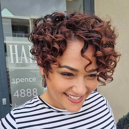 Curly pixie haircut