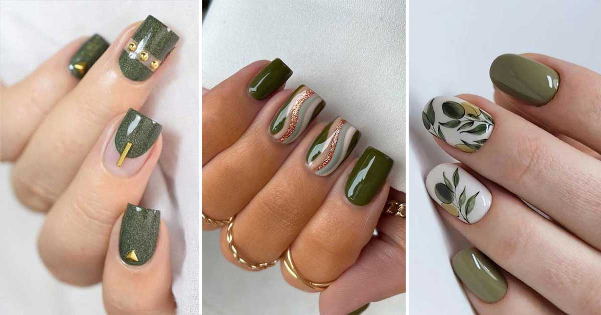 19 Elegant and Trendy Olive Nail Ideas of 2025