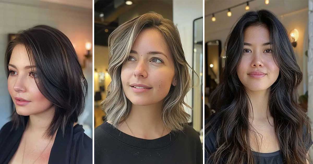 24 Perfect Thin Haircuts for Round Faces