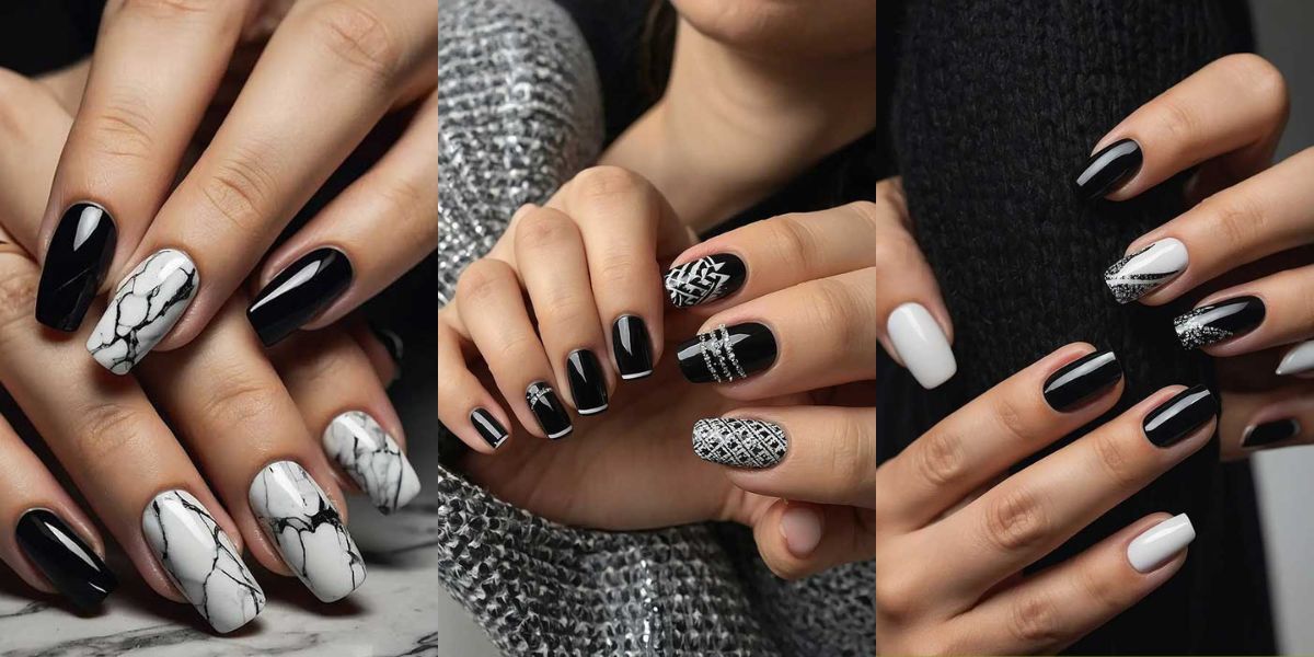 15 Trendy Black and White Nail Ideas to Try Now