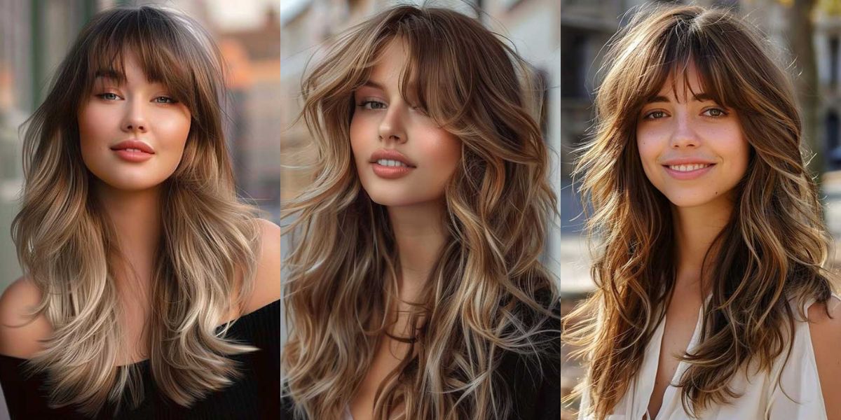 24 Flattering Long Layered Haircuts with Bangs