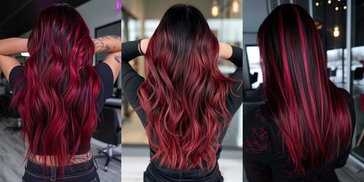 20 Perfect Black Hair with Red Highlights Ideas