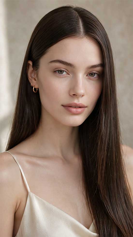 Classic Middle Part Straight Hair