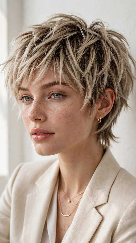 Textured Pixie Wolf Cut