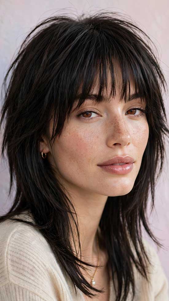 Wolf Cut With Long Fringe