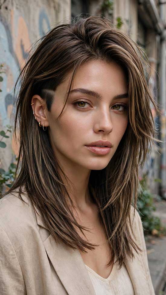 Wolf Cut With Undercut Detail