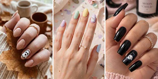 15 Ghost Face Nails for Halloween That Are Almost Too Cute